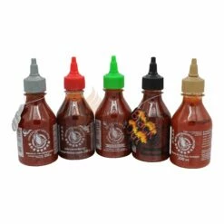 5er Set Flying Goose Sriracha Chilisauce Versch. Sorten 200ml, 1l