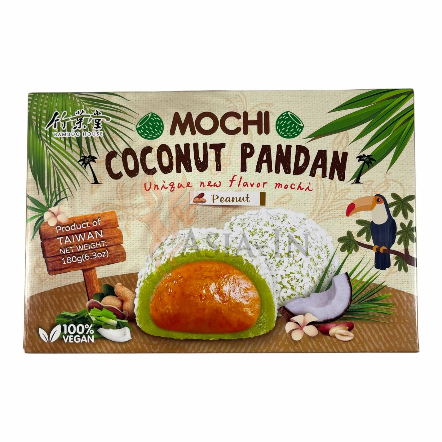 Bamboo House Pandan, Erdnuss, Kokosnuss Mochi Jap. Art 180g 3 Bamboo House Pandan, Erdnuss, Kokosnuss Mochi Jap. Art 180g