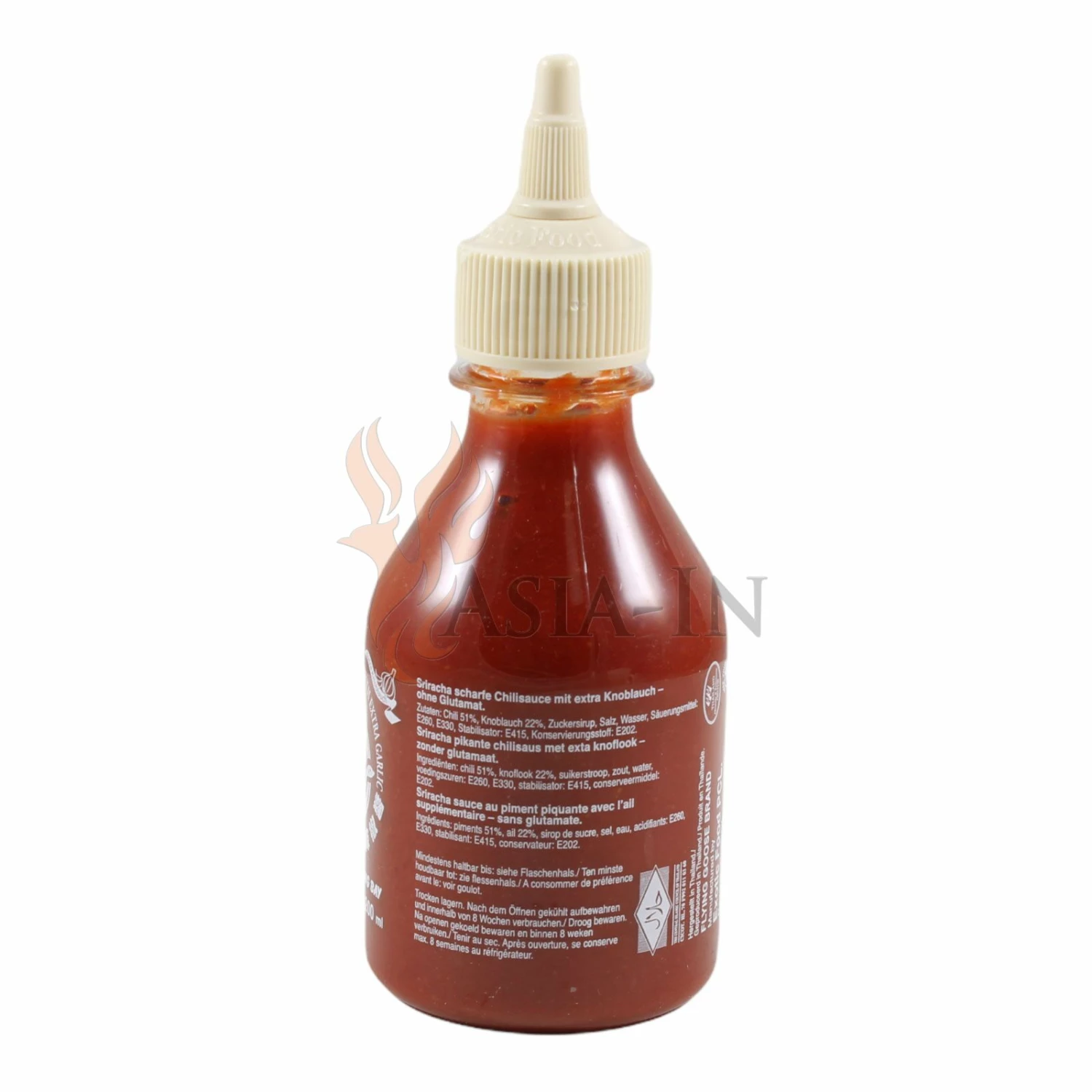 Flying Goose Sriracha Chilisauce Mit Knoblauch, Ohne Glutamat 200ml 3 Flying Goose Sriracha Chilisauce Mit Knoblauch, Ohne Glutamat 200ml