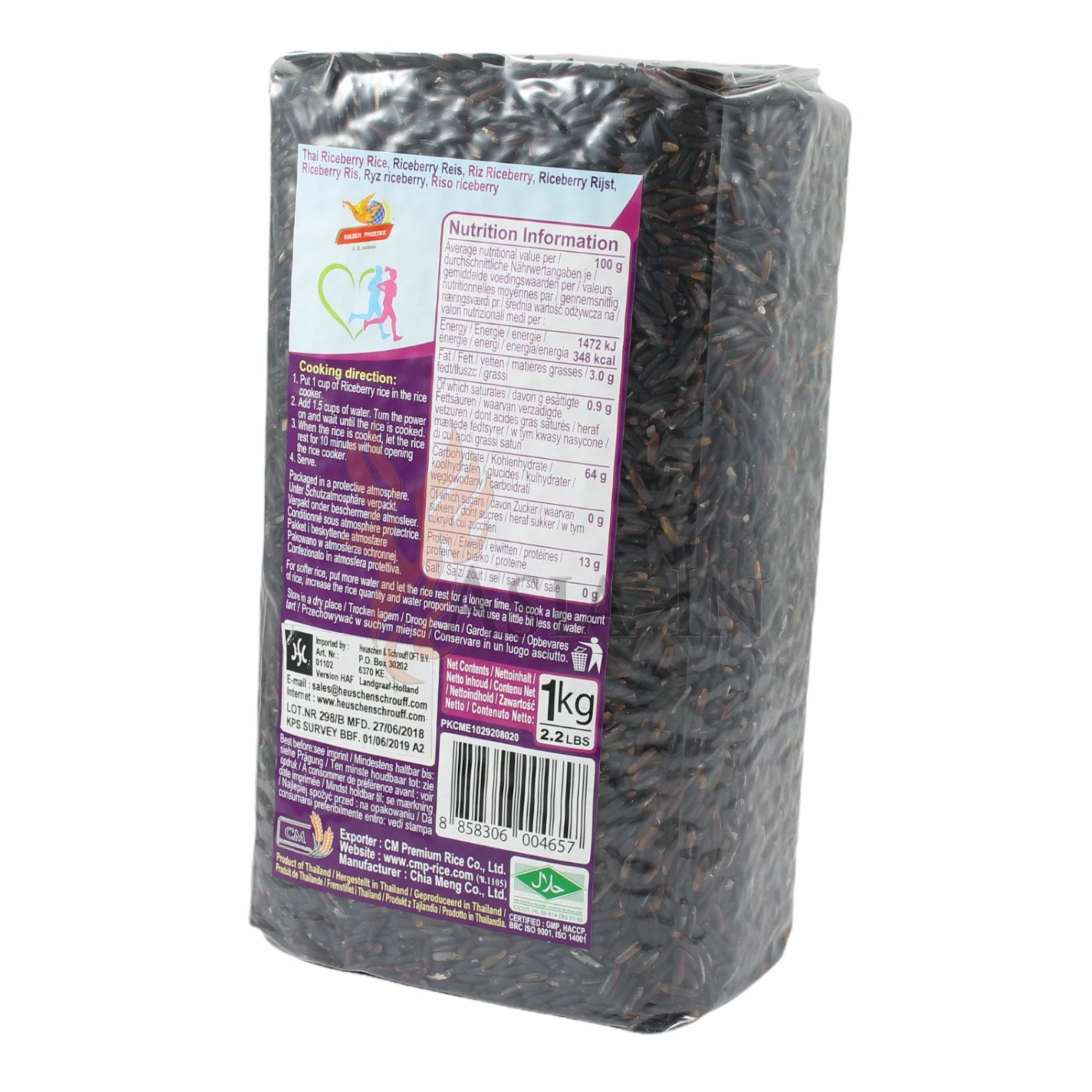 Golden Phoenix Riceberry Reis 1kg 3 Golden Phoenix Riceberry Reis 1kg