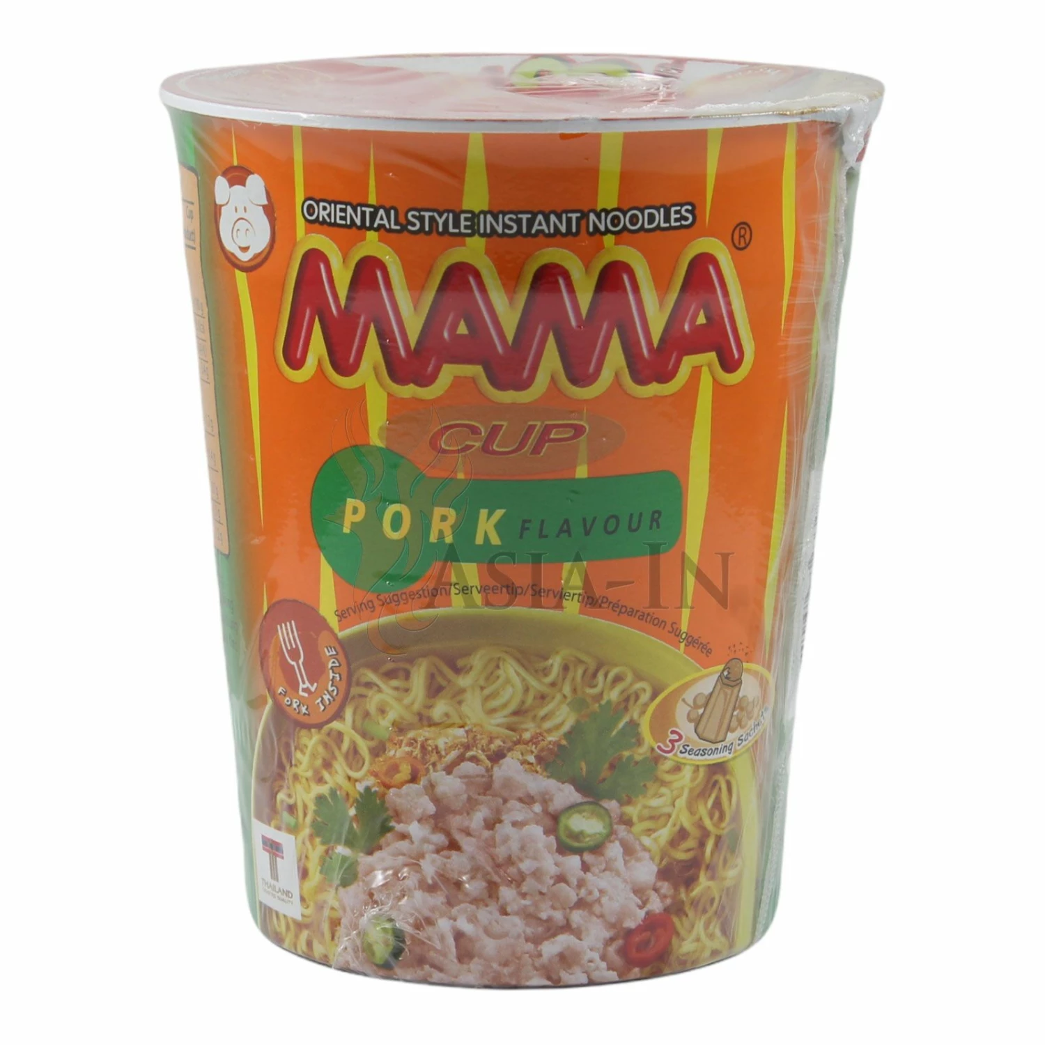 MAMA Schwein Instant Nudeln Im Becher 70g 3 MAMA Schwein Instant Nudeln Im Becher 70g