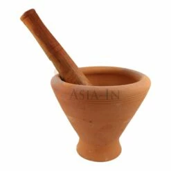 NF Laos Steinmörser Mit Stößel (Holz) 1 Set