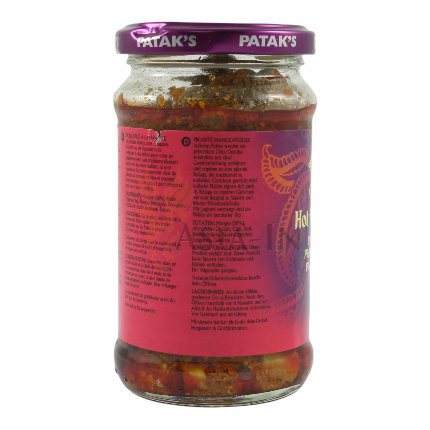 Patak's Scharfe Mango Pickle 283g 3 Patak's Scharfe Mango Pickle 283g
