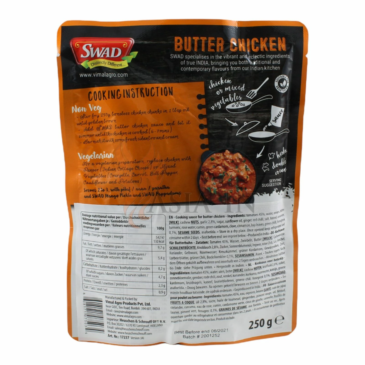 Swad Butter Chicken Sauce 250g 4 Swad Butter Chicken Sauce 250g – Bild 2