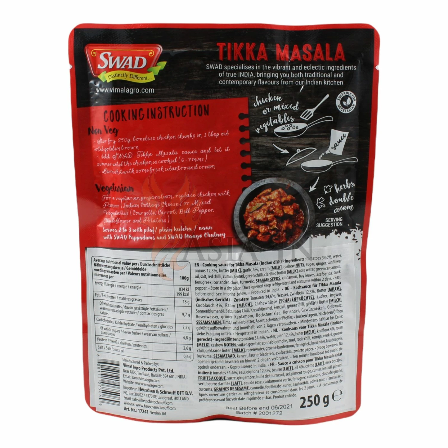 Swad Tikka Masala Sauce 250g 4 Swad Tikka Masala Sauce 250g – Bild 2
