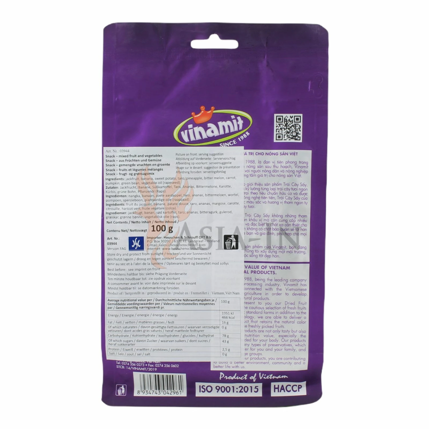 Vinamit Mix Aus Getrockneten Früchten Und Gemüse 100g 4 Vinamit Mix Aus Getrockneten Früchten Und Gemüse 100g – Bild 2